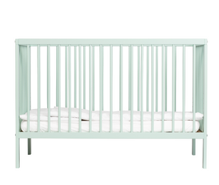 Mini Cot Bed Premium Natural Bundle 4 in 1 - Dusty Aqua - Mokee