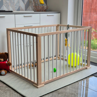 Mokee Foldable Playpen - White Beech - Mokee