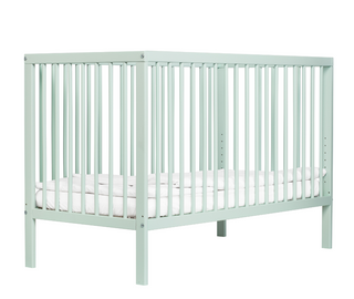 Mini Cot Bed Premium Natural Bundle 4 in 1 - Dusty Aqua - Mokee
