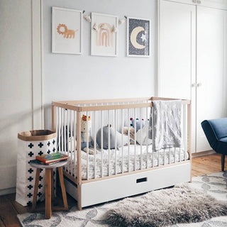Mini Cot Bed Ultimate Natural Bundle 5 in 1 - White Beech - Mokee