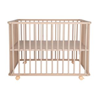 Mokee Ezee | Adjustable Playpen with wheels - Beech - Mokee