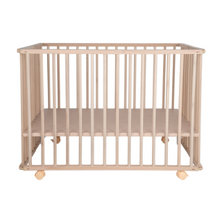 Mokee Ezee | Adjustable Playpen with wheels - Beech - Mokee