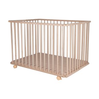 Mokee Ezee | Adjustable Playpen with wheels - Beech - Mokee