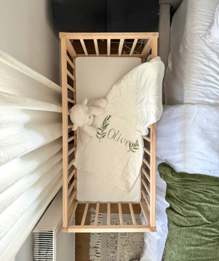 Mokee Bedside Crib - Beech (90x40) Solid Beechwood - Mokee