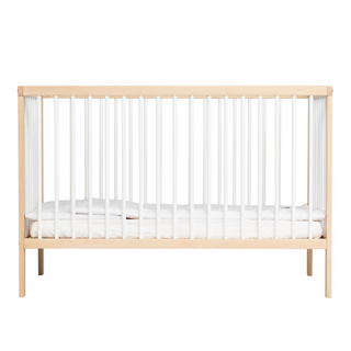 Mini Cot Bed - White Beech (120x60) Solid Beechwood - Mokee