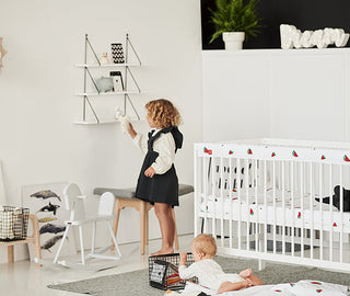 Mini Cot Bed with Drawer -  White - Mokee