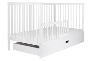 Midi Cot Bed with Drawer -  White (140x70) - Mokee