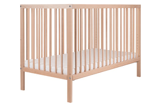 Mini Cot Bed With Drawer & Luxury Breathable Air Mattress - Beech - Mokee