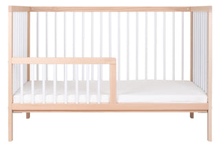 Mini Cot Bed (120x60) Toddler Safety Rail Conversion Kit - White Beech - Mokee