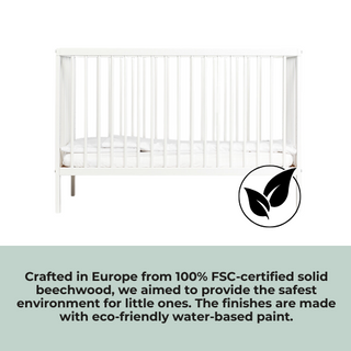 Mini Cot Bed Ultimate Natural Bundle 5 in 1 - White - Mokee