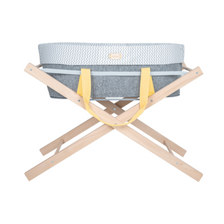 WoolNest Moses Basket & Beech Stand - Summer Dash - Mokee