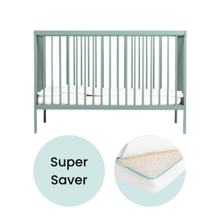 Mini Cot Bed With Luxury Breathable Air Mattress - Stone Teal