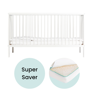 Midi Cot Bed With Luxury Breathable Air Mattress - White - Mokee
