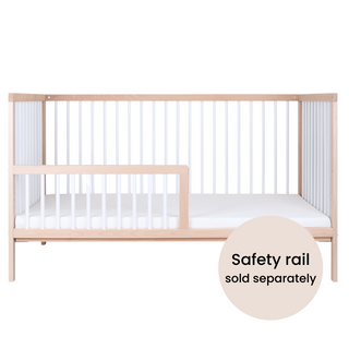 Midi Cot Bed - White Beech (140 x 70) Solid Beechwood - Mokee