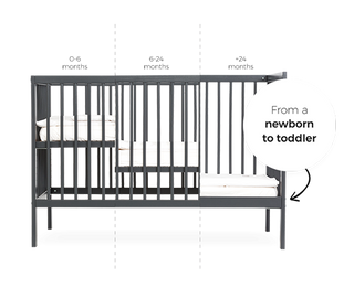 Midi Cot Bed Essential Bundle 4 in 1 - Stone Blue (140x70) - Mokee