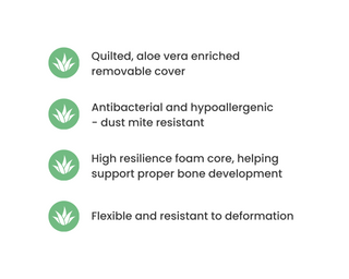 Aloe Vera Baby Foam Mattress | 140 x 70 - Mokee