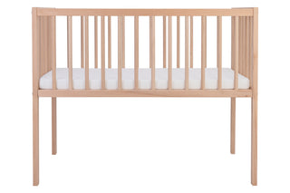 Mokee Bedside Crib and Mattress bundle - Beech (90x40) Solid Beechwood - Mokee