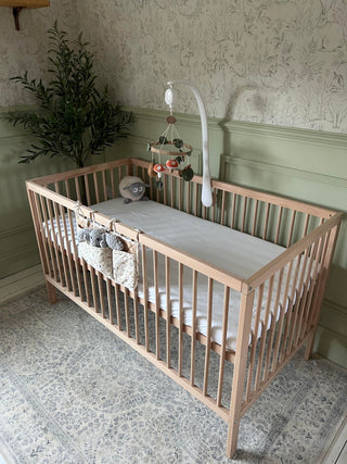 Midi Cot Bed - Beech (140 x 70) Untreated Solid Beechwood - Mokee