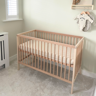 natural solid wood cot bed