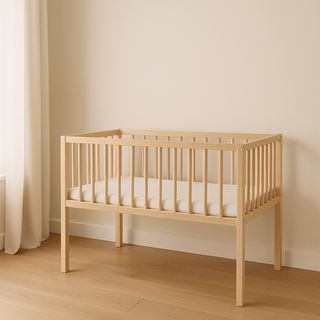 Newborn Crib - Beech (90x40) Solid Beechwood - Mokee