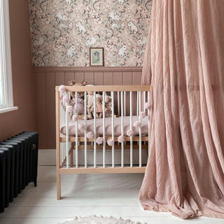 Mini Cot Bed - White Beech (120x60) Solid Beechwood - Mokee