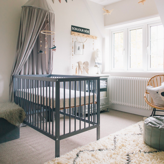 Mini Cot Bed Premium Natural Bundle 4 in 1 - Stone Blue - Mokee