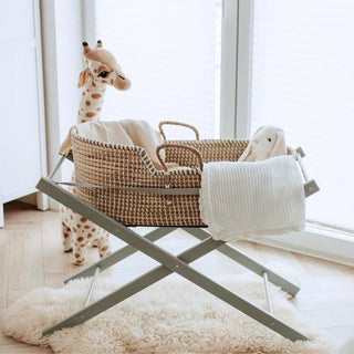 Natural Seagrass Moses Basket with Stand - Natural - Mokee