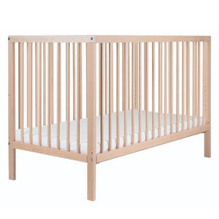 Mini Cot Bed - Beech (120x60) Untreated Solid Beechwood - Mokee