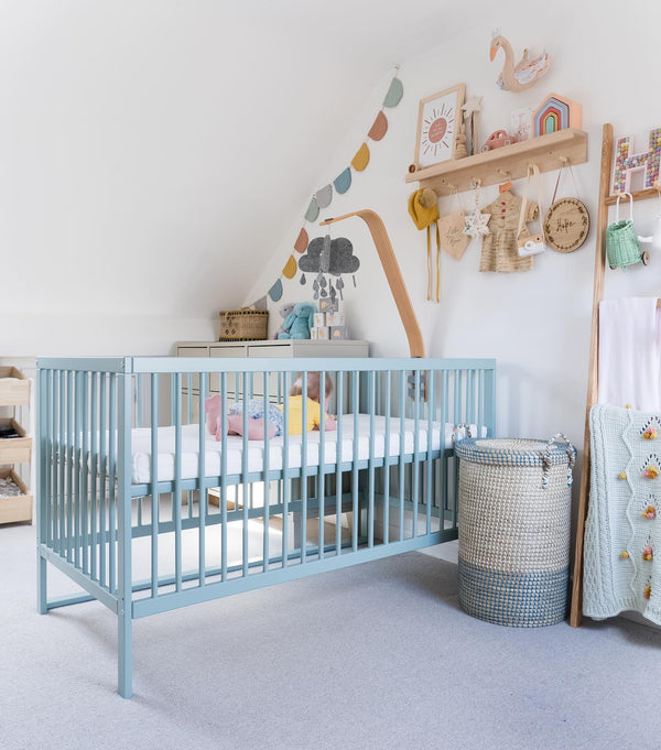 Midi Cot Bed - Stone Teal (140 x 70) Solid Beechwood