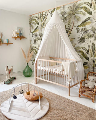 Mini Cot Bed With Mattress - Ultimate Air Bundle 5 in 1 - White Beech - Mokee