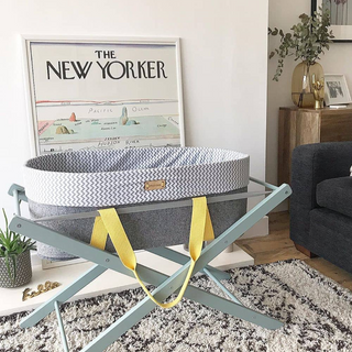 woolnest moses basket in summer dash