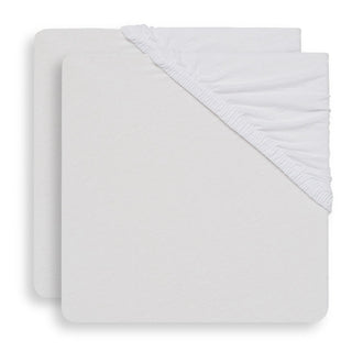 Jollein Cot Bed Fitted Sheet | 120 x 60 cm – White – 2 Pack