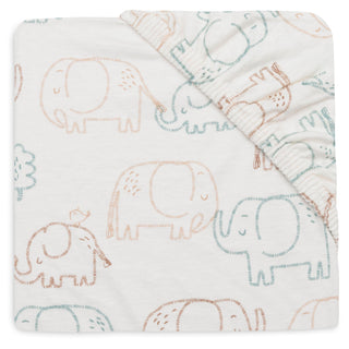 Jollein Cot Bed Fitted Sheet | 140 x 70 cm - Elephant Tales