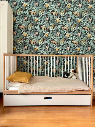 Midi Cot Bed with Drawer -  White Beech (140x70)