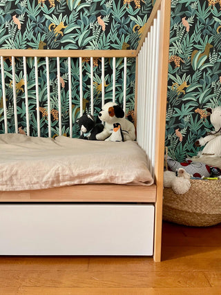 Midi Cot Bed with Drawer -  White Beech (140x70)