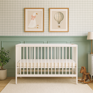 Mini Cot Bed With Aloe Vera Mattress - White