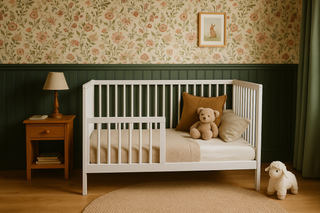Mini Cot Bed White (120x60) Solid Beechwood