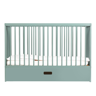 Mini Cot Bed with Drawer - Stone Teal