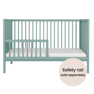 Mini Cot Bed With Natural Mattress - Stone Teal