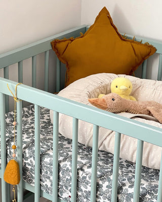 Midi Cot Bed - Stone Teal (140 x 70) Solid Beechwood
