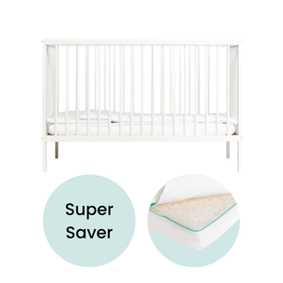 Mini Cot Bed With Luxury Breathable Air Mattress - White