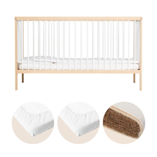 Midi Cotbed Premium Natural Bundle 4 in 1 White Beech Mokee