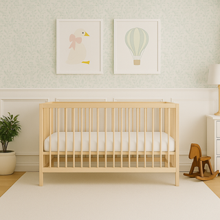 Mini Cot Bed - Beech (120x60) Untreated Solid Beechwood