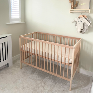 8 Piece Nursery Furniture Set with Natural Mattress - White Beech (120x60) - Mokee