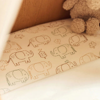 Jollein Cot Bed Fitted Sheet | 140 x 70 cm - Elephant Tales