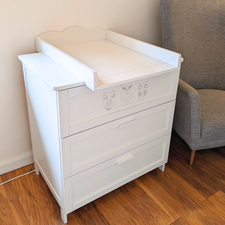 Emma Chest of Drawers with Changing Topper | White - Mokee