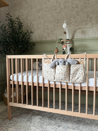 Mini Cot Bed With Drawer & Natural Mattress - Beech