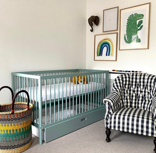 Midi Cot Bed with Drawer - Stone Teal
