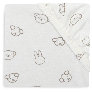 Jollein Cot Bed Fitted Sheet | 140 x 70 cm - Miffy and Friends