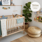 Mini Cot Bed - Beech (120x60) Untreated Solid Beechwood
